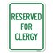 Signmission Reserved for Clergy Heavy-Gauge Aluminum Rust Proof Parking Sign, 18" x 24", A-1824-23214 A-1824-23214 - alternate 1